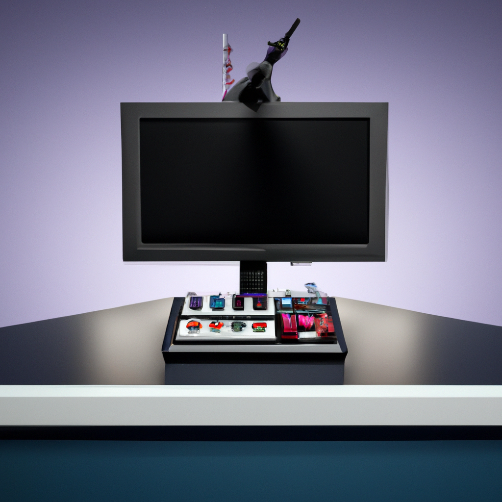 Anchor desk close-up